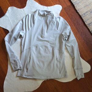 Danskin Light Gray Women's Quarter-Zip Pullover Hoodie